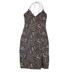 Chocolate USA Womens Glitter Metallic Mesh Spaghetti Straps Dress Size Medium